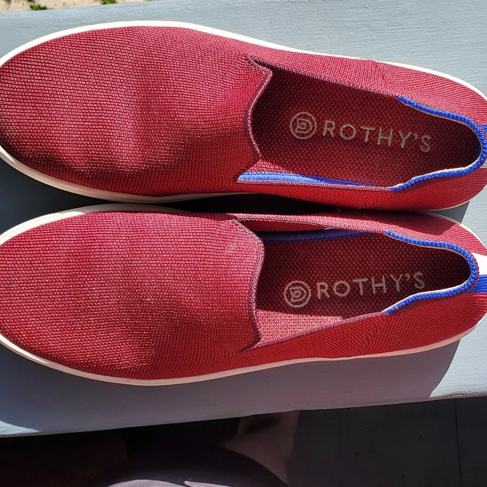 Rothy's "The Sneaker" Garnet color (red), size 9